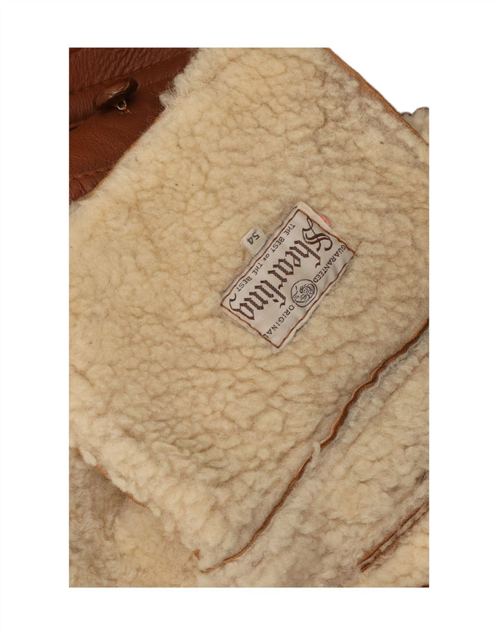 Jachetă din shearling pentru bărbați de epocă IT 54 2XL maro