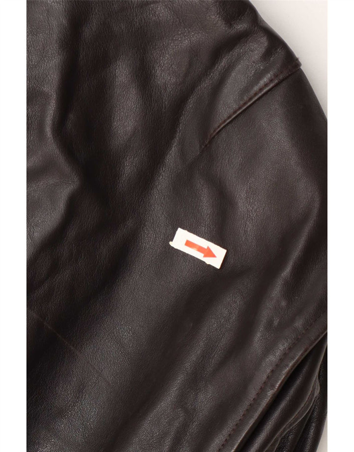 Geaca de piele vintage pentru barbati IT 52 XL maro