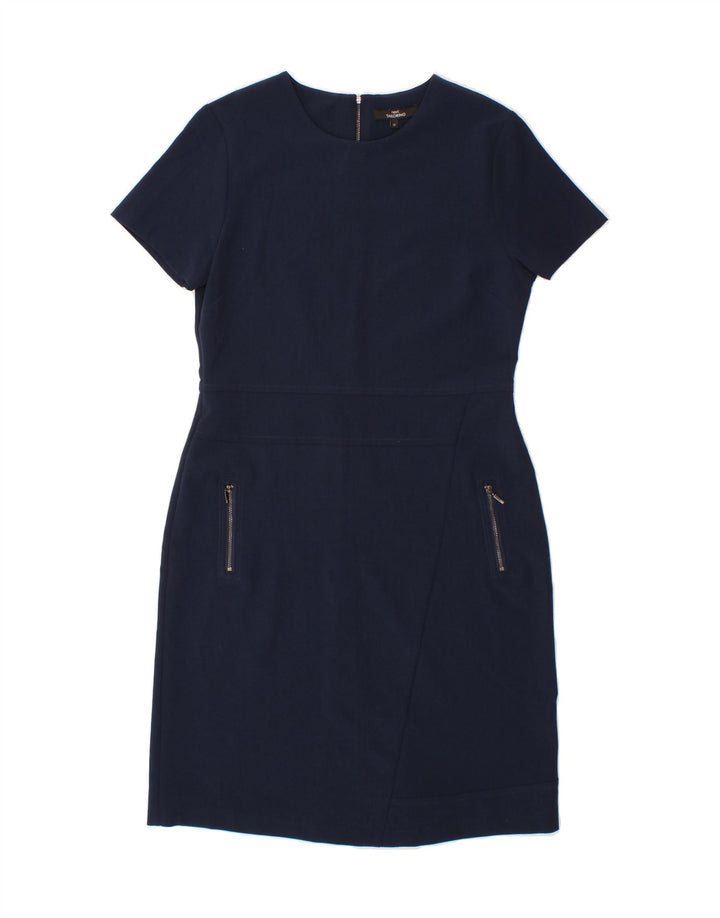 NEXT Womens Sheath Dress UK 12 Medium Navy Blue Polyester Vintage Next and Second-Hand Next from Messina Hembry 