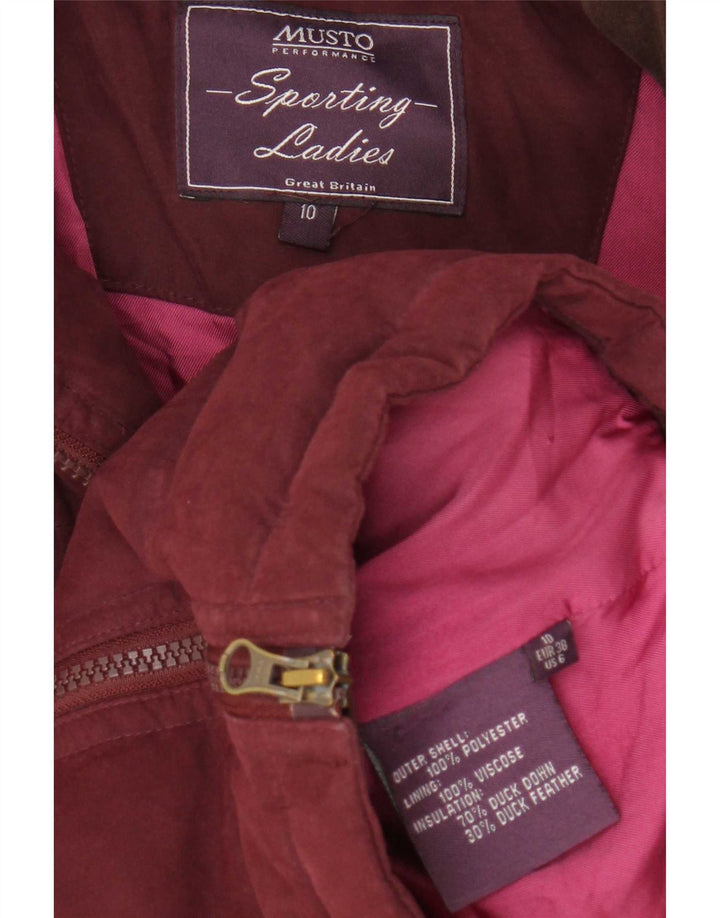 Jachetă căptușită supradimensionată pentru femei Musto UK 10 Small Maroon Poliester
