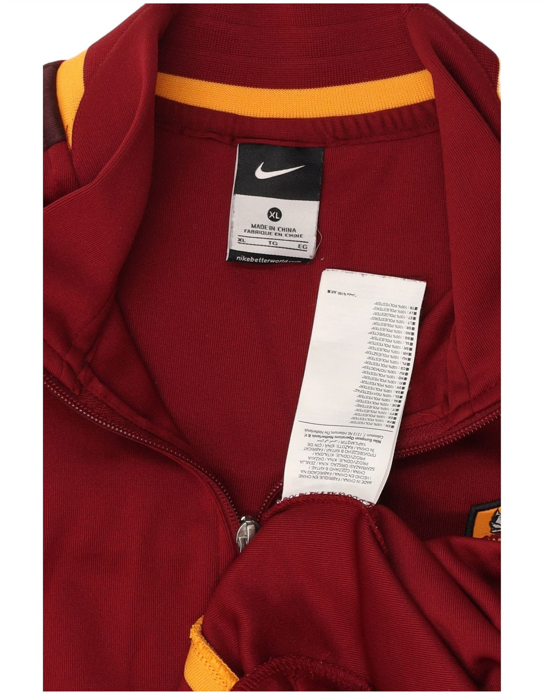 Jachetă de trening pentru bărbați NIKE As Roma, XL, poliester color bloc, roșu