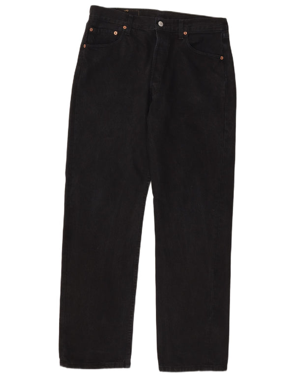 Levi's Mens 501 Straight Jeans W34 L32 Black Cotton