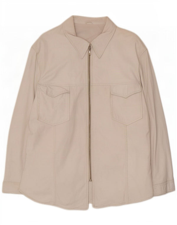 Cămașă din piele Vintage pentru damă IT 46 Large White