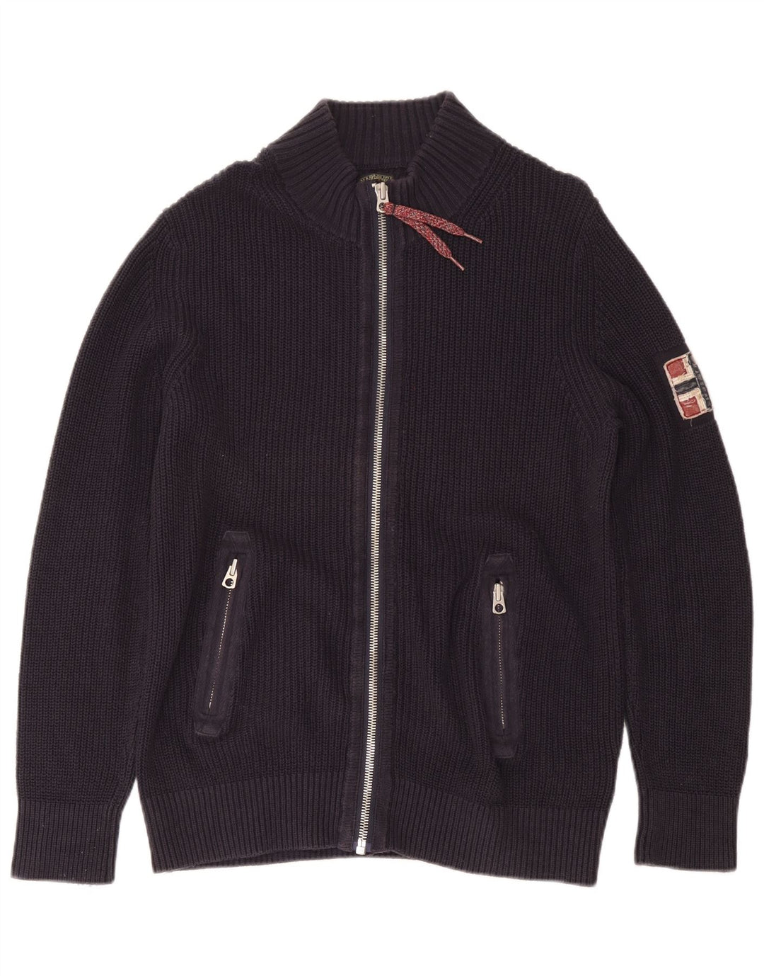 NAPAPIJRI Pulover Cardigan Geographic Bărbați Mare Bumbac Bleumarin