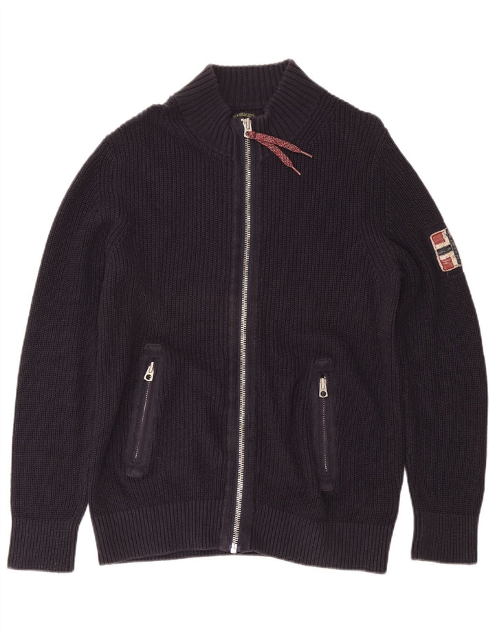 NAPAPIJRI Pulover Cardigan Geographic Bărbați Mare Bumbac Bleumarin