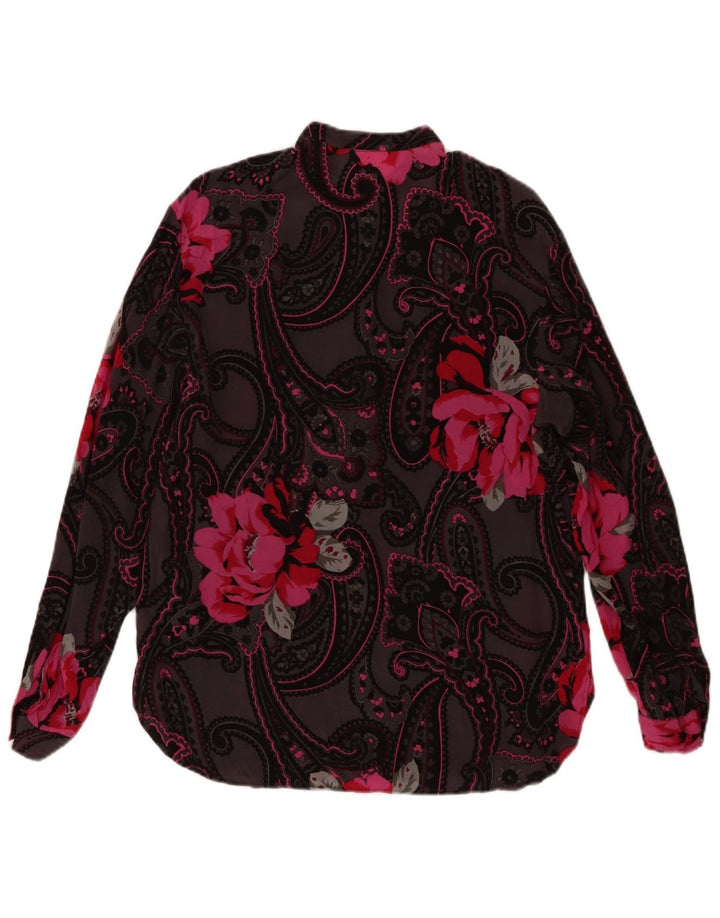 MONNALISA Womens Shirt Blouse UK 12 Medium Black Floral