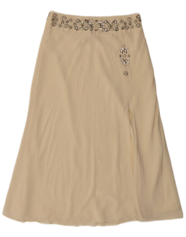 Coast Womens A-Line Skirt UK 10 Small W28  Beige Silk