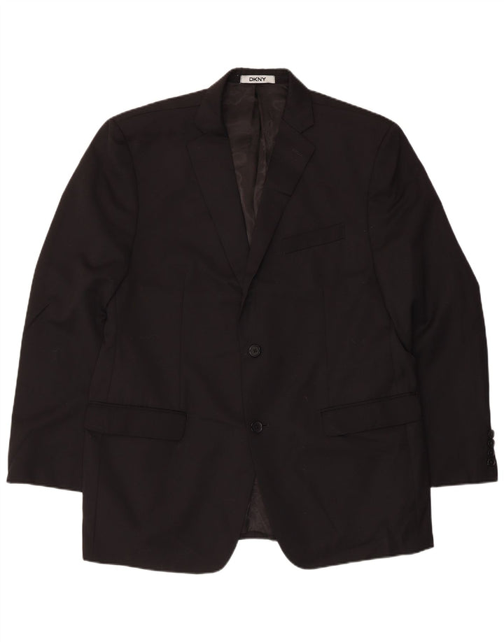 Jachetă Dkny pentru bărbați cu 2 nasturi, UK 44 2XL, lână neagră