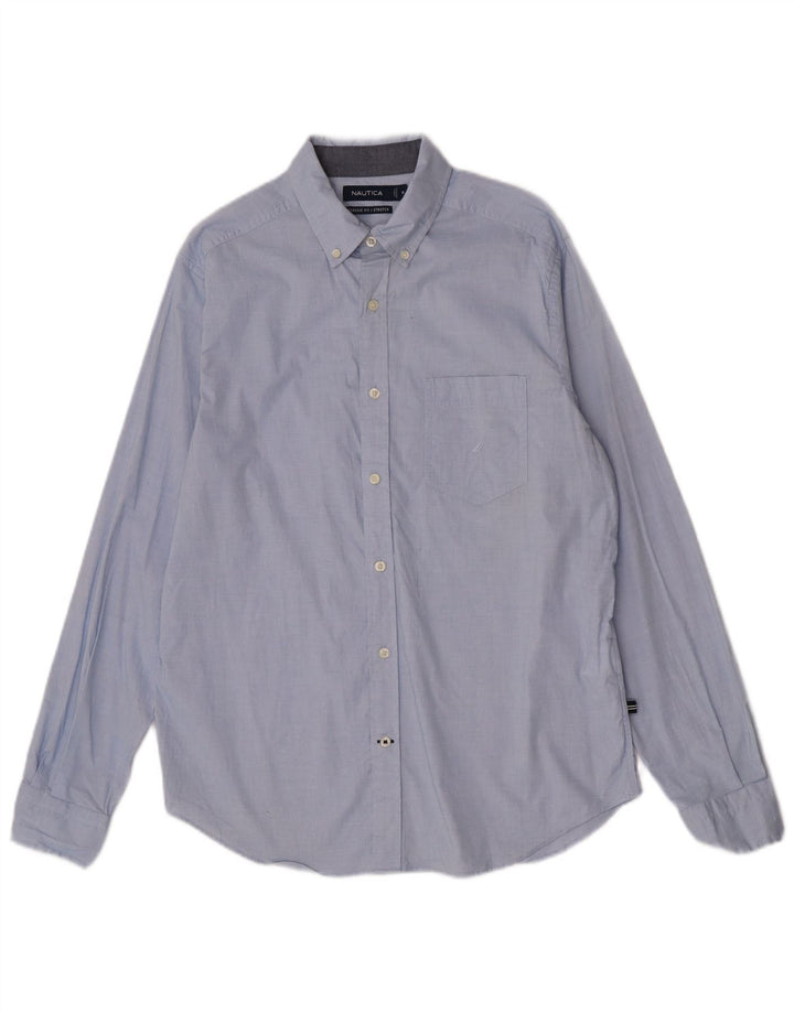 Cămașă pentru bărbați Nautica Classic Fit Bumbac albastru mediu