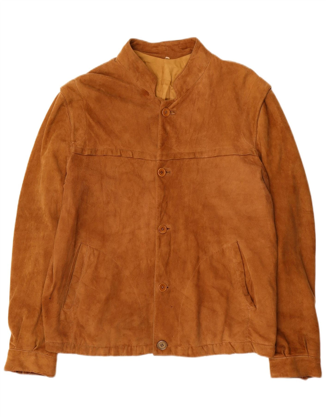 Jachetă de piele intoarsă pentru bărbați VINTAGE IT 50 mare maro din piele