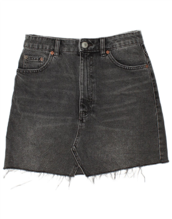 Fusta Mini Denim Zara Femei Small W26 Bumbac Negru