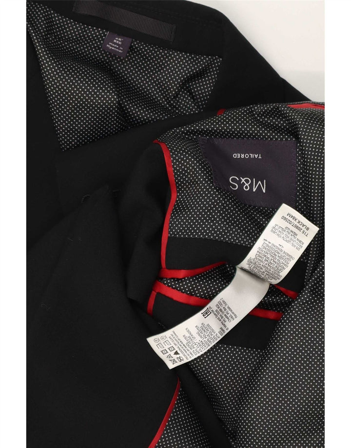 Jachetă pentru bărbați Marks & Spencer cu 2 nasturi Mărimea 54 2XL Lână neagră