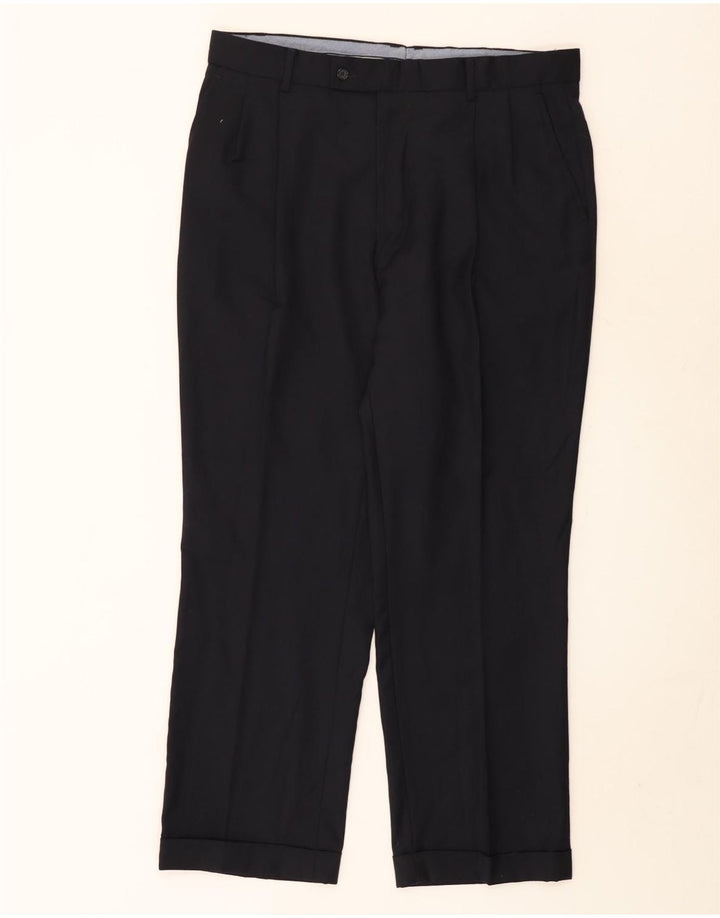 Pantaloni de costum pentru bărbați NAUTICA L38 L30 Lână neagră