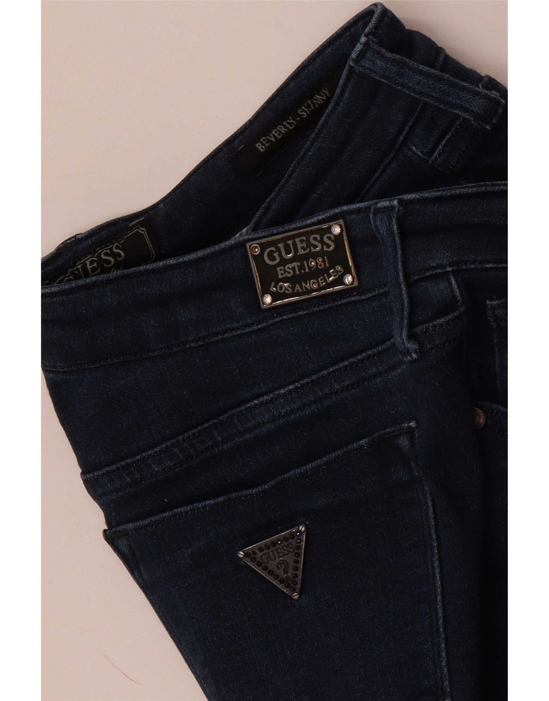 Blugi Guess Beverly skinny pentru femei W28 L29 bleumarin