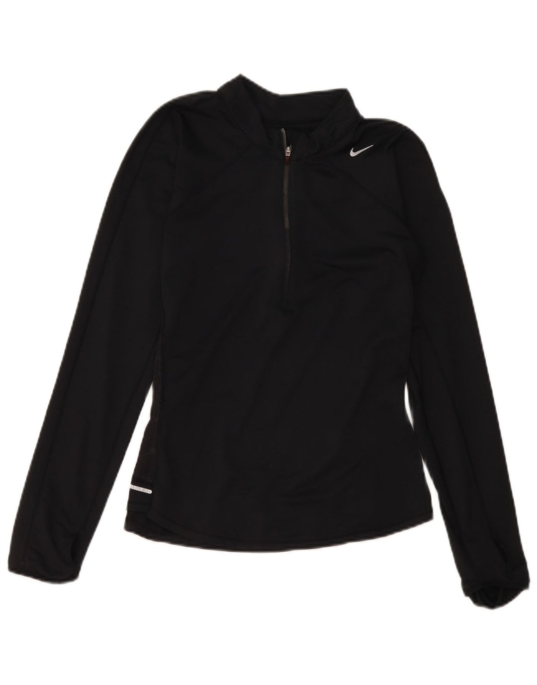 Top de trening Nike Womens Dri Fit Zip Neck Pullover UK 12 Medium Black