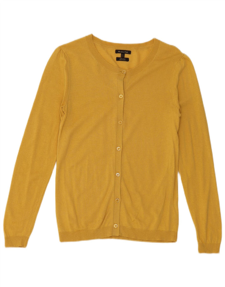 Pulover cardigan pentru femei Massimo Dutti UK 10 Lână galbenă mică