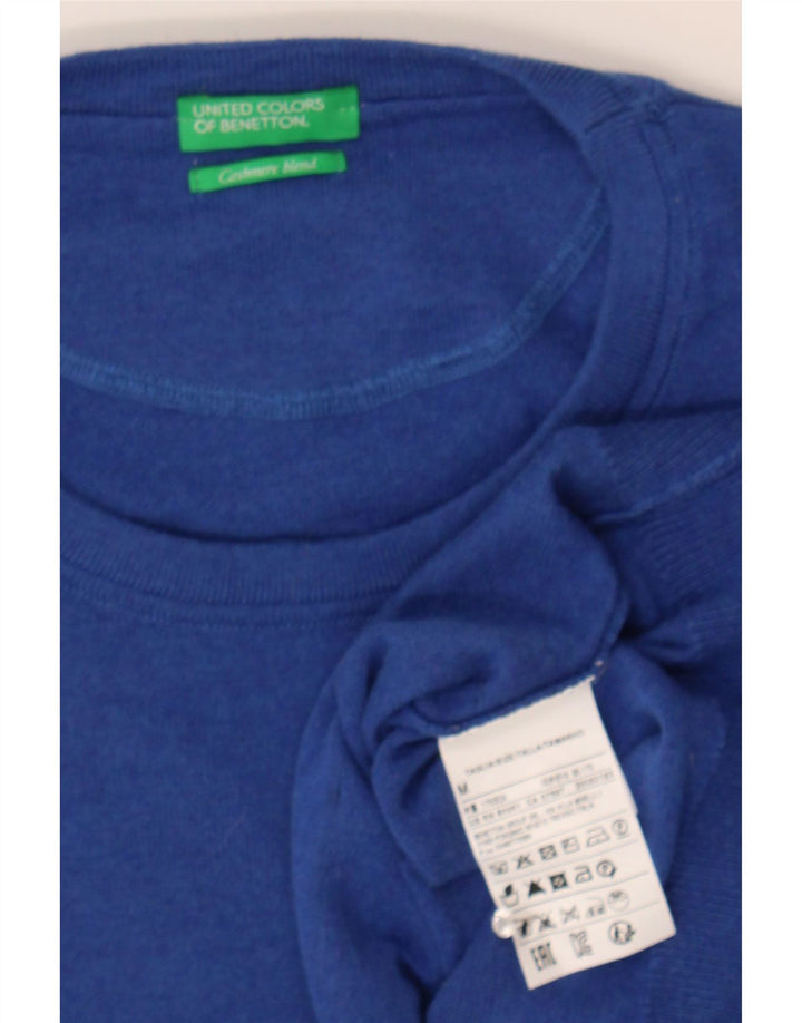 BENETTON Mens Crew Neck Jumper Sweater Medium Navy Blue Cotton Vintage Benetton and Second-Hand Benetton from Messina Hembry 