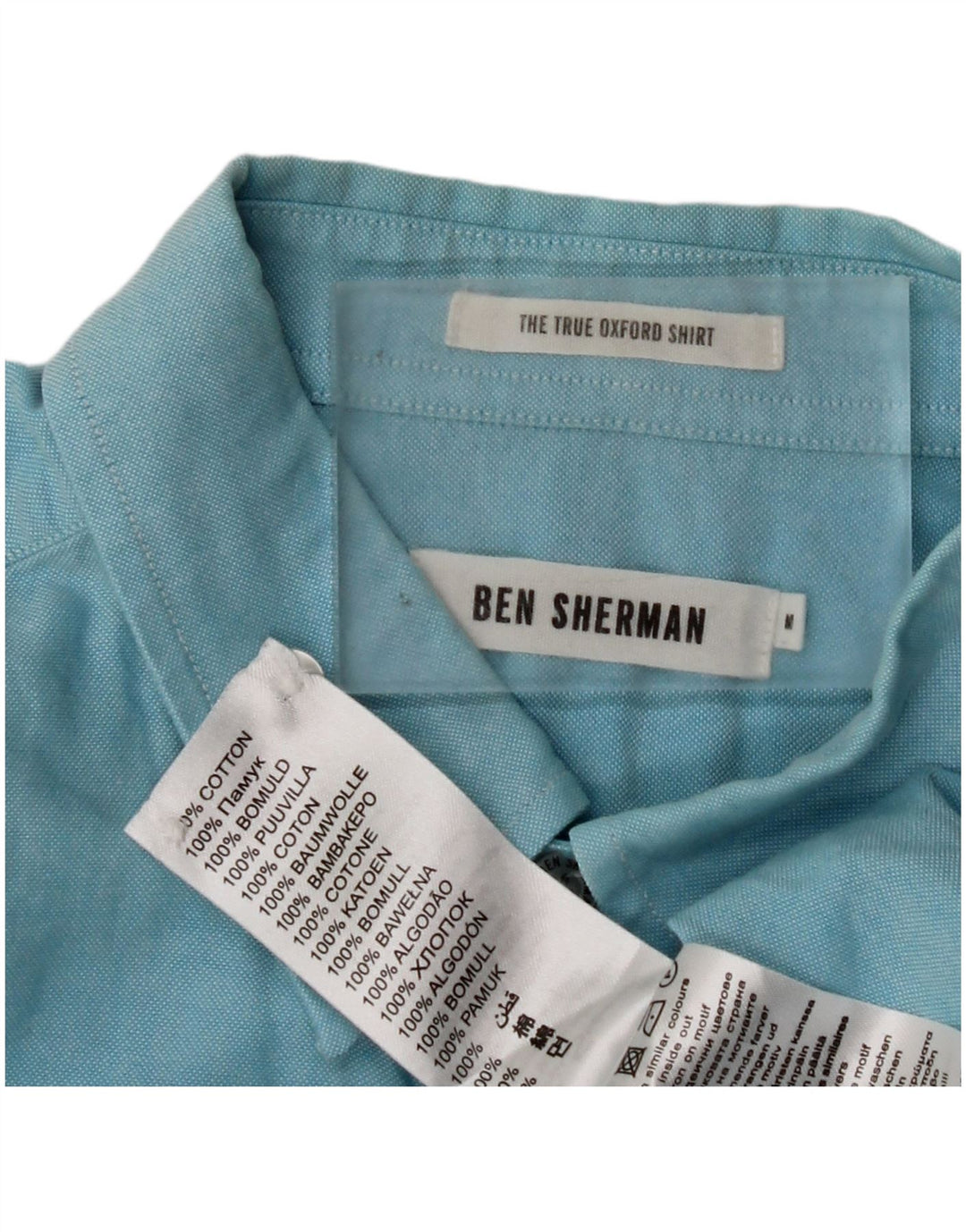 Cămașă BEN SHERMAN pentru bărbați, bumbac albastru mediu