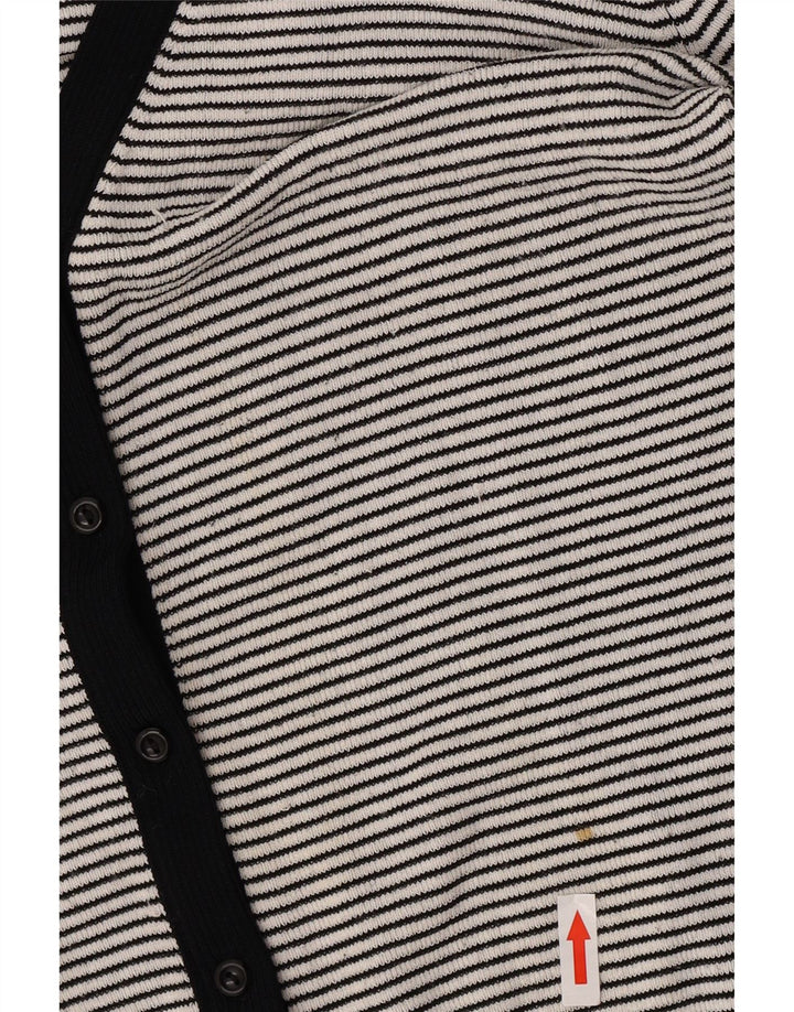 Pulover cardigan pentru femei Zara UK 12 Medium Black Striped Rayon