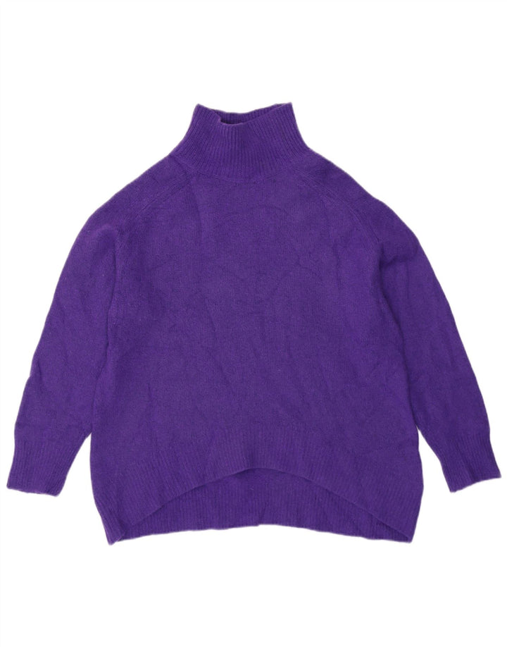 Massimo Dutti Pulover oversized cu gât rulat pentru femei UK 10 Mic violet