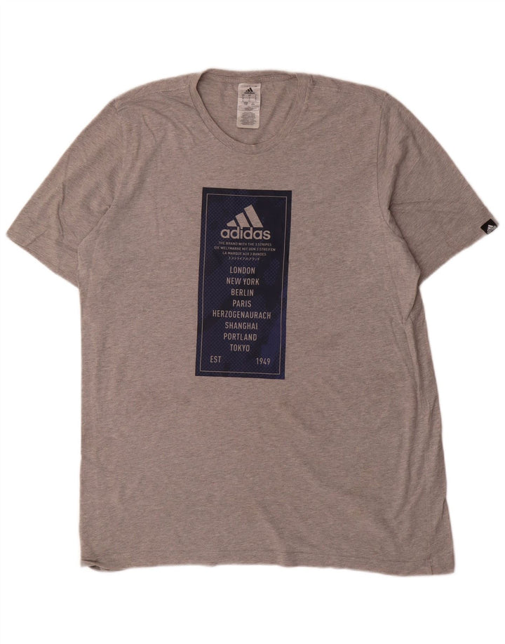 Tricou grafic pentru bărbați Adidas Top mare gri