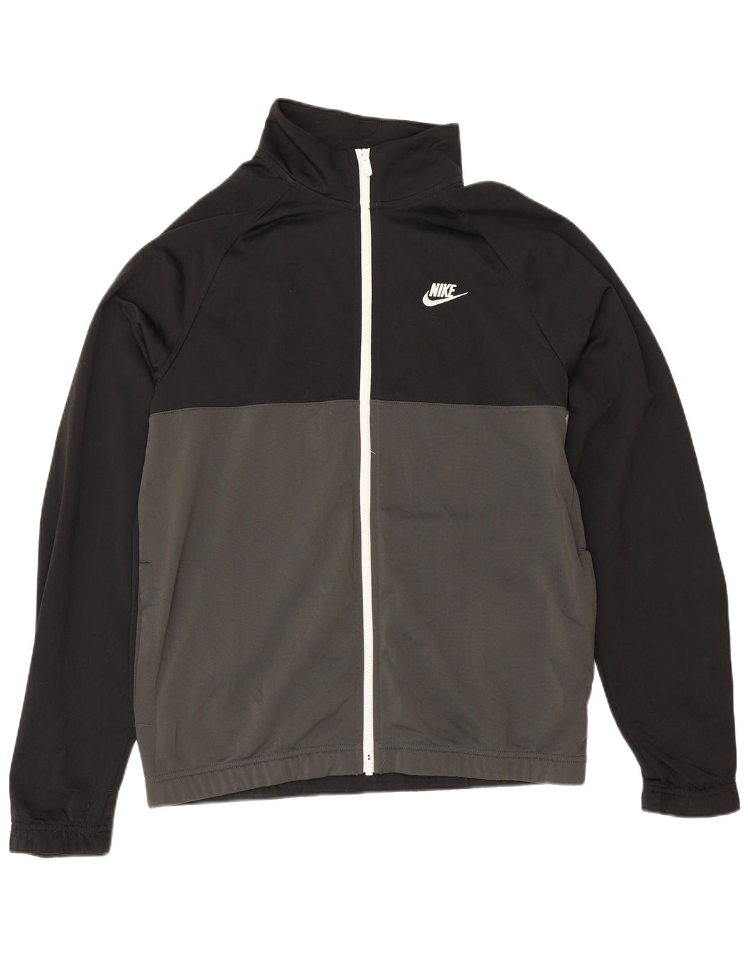 Jachetă de top Nike pentru bărbați, cu croială regulată, neagră medie, sport cu blocuri de culoare