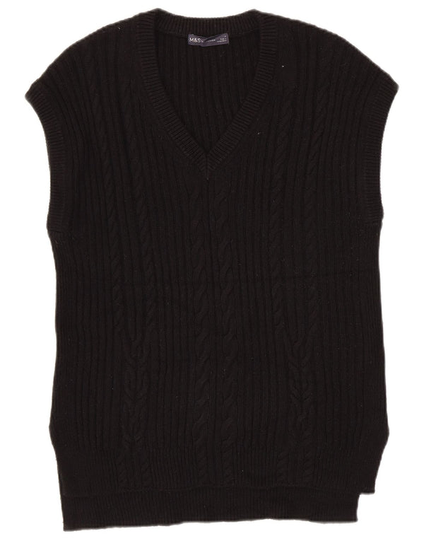Marks & Spencer Mens Vest Tank Top Medium Black Cotton