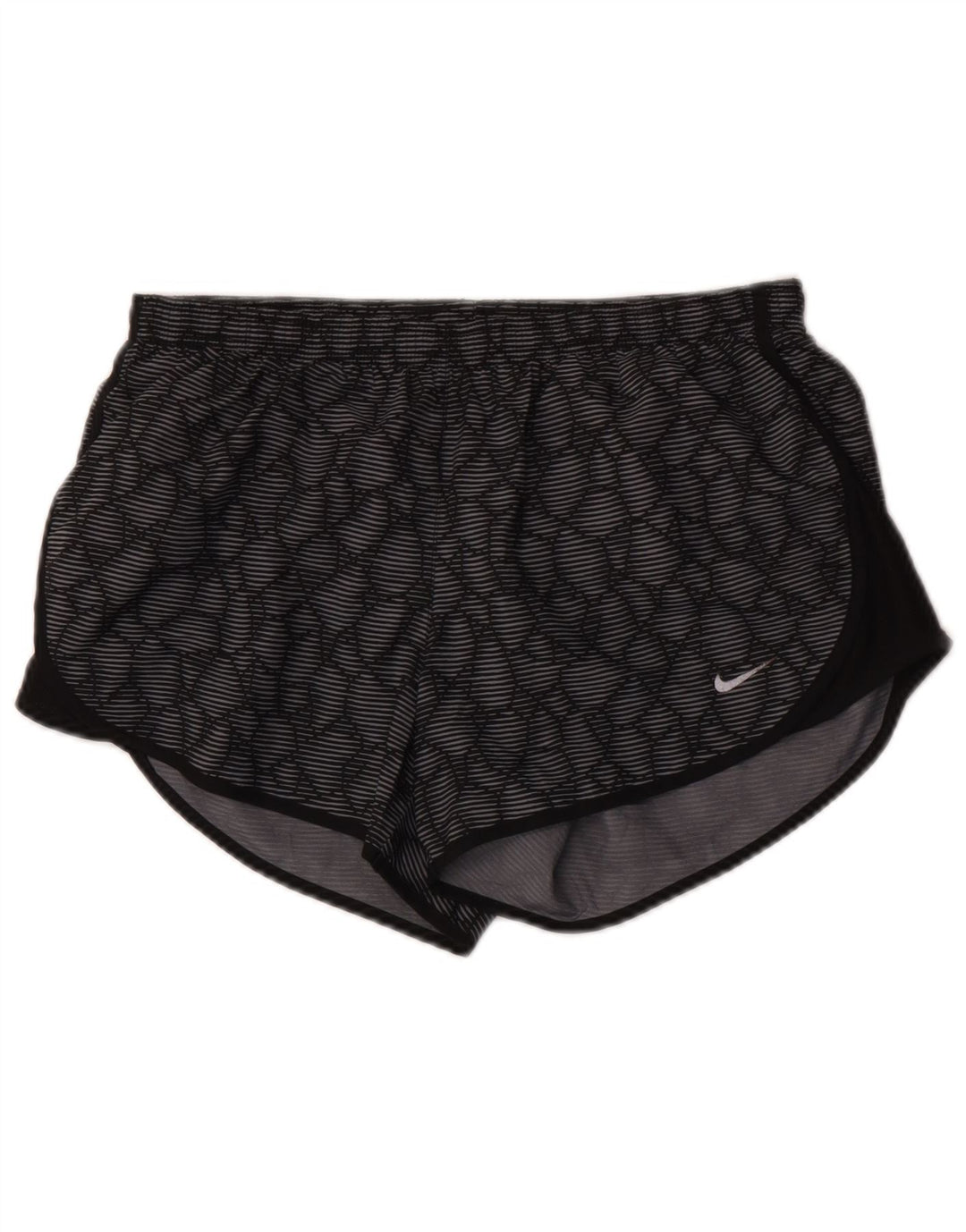 Pantaloni scurți sport Nike Dri Fit pentru femei UK 10 Small Gri Geometric Poliester