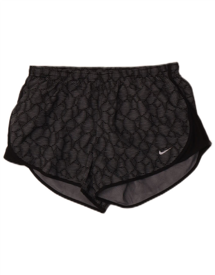 Pantaloni scurți sport Nike Dri Fit pentru femei UK 10 Small Gri Geometric Poliester