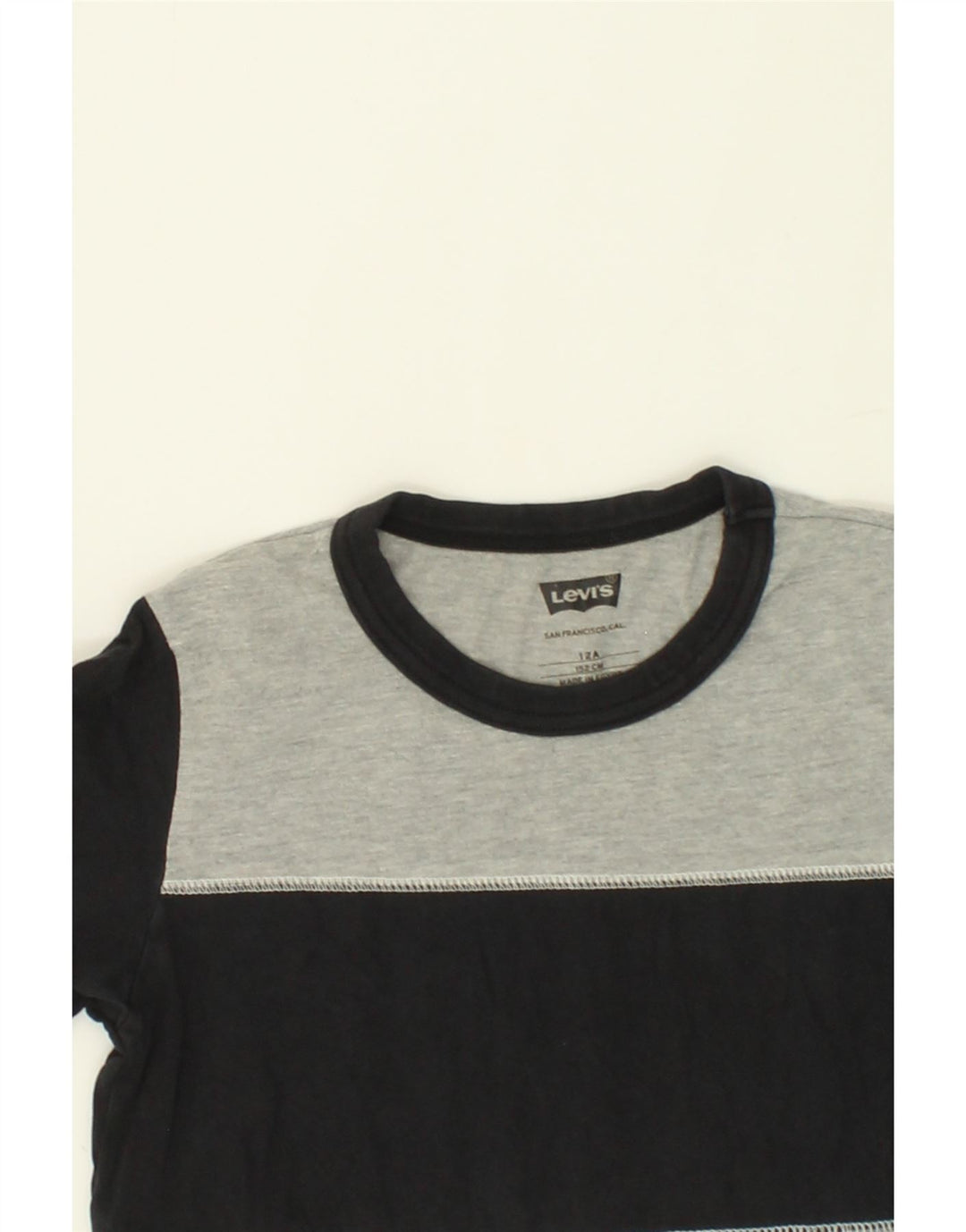 LEVI'S Boys T-Shirt Top 11-12 Years Black Colourblock Vintage Levi's and Second-Hand Levi's from Messina Hembry 
