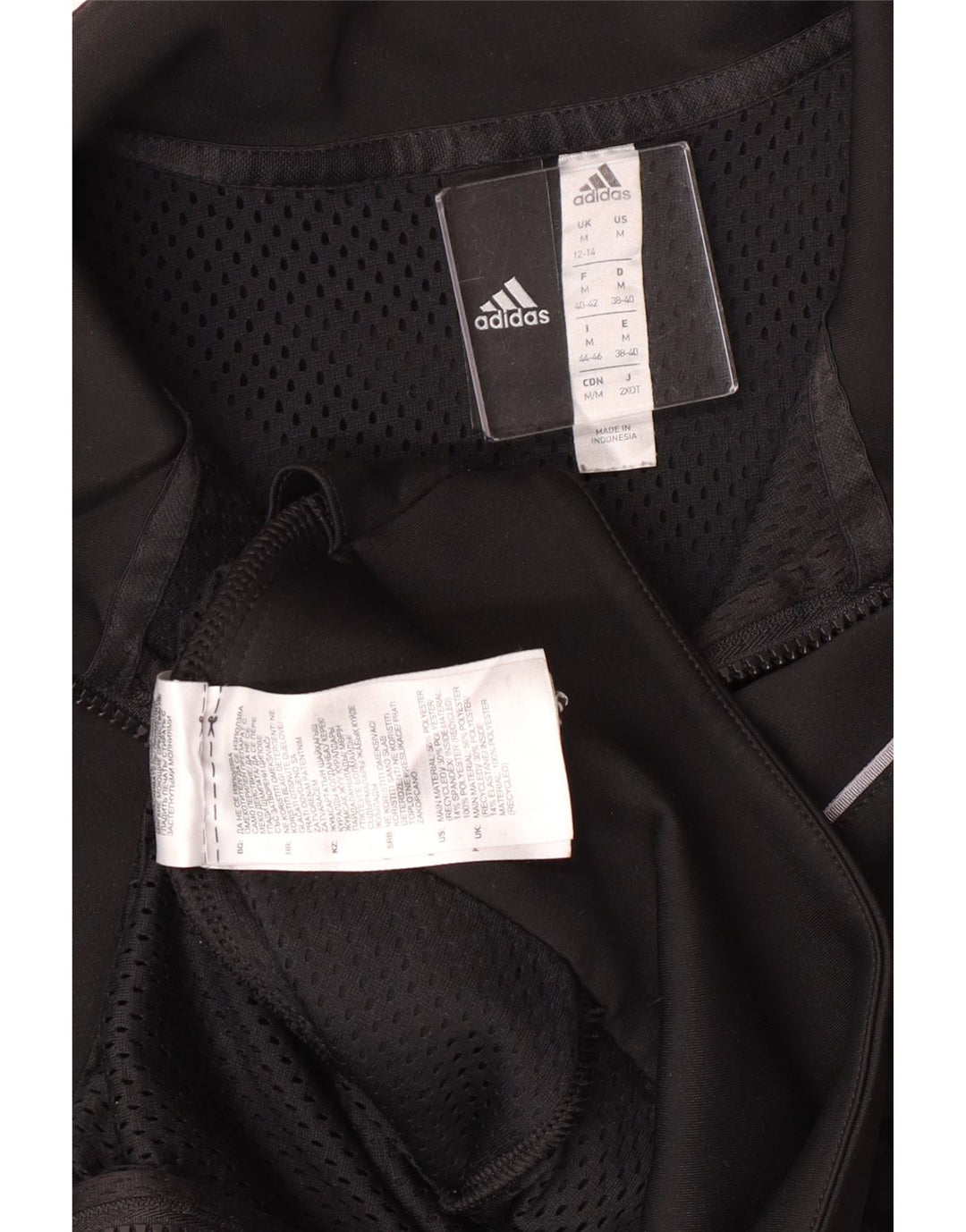 Jachetă de top pentru trening Adidas Crop pentru femei UK 12/14 Poliester mediu negru