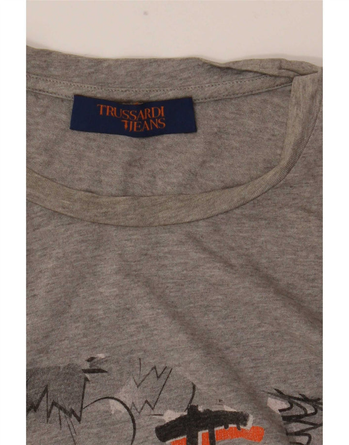 Tricou grafic pentru bărbați Trussardi Jeans Top mic gri