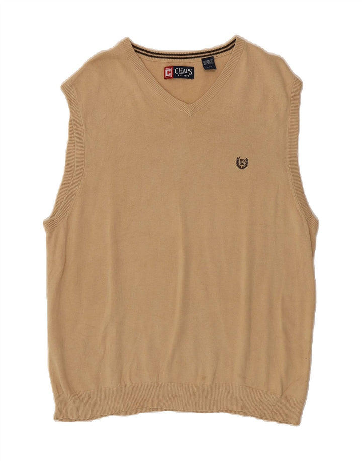 CHAPS Mens Vest Tank Top Large Beige Cotton Vintage Chaps and Second-Hand Chaps from Messina Hembry 