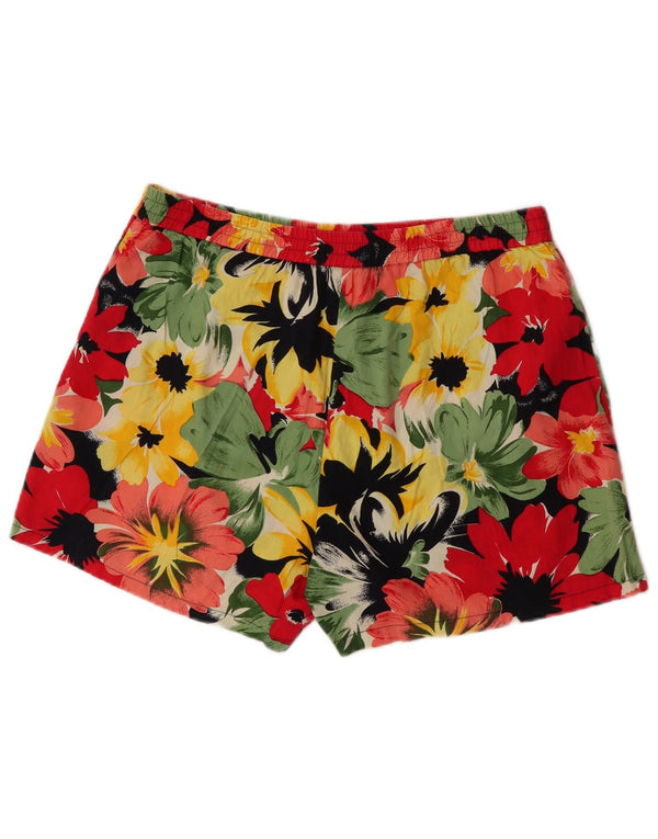 Vintage Womens Sport Shorts EU 40 Medium Multicoloured Floral Cotton