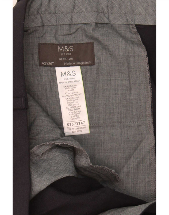 Pantaloni de costum obișnuiți pentru bărbați Marks & Spencer L42 L29 bleumarin