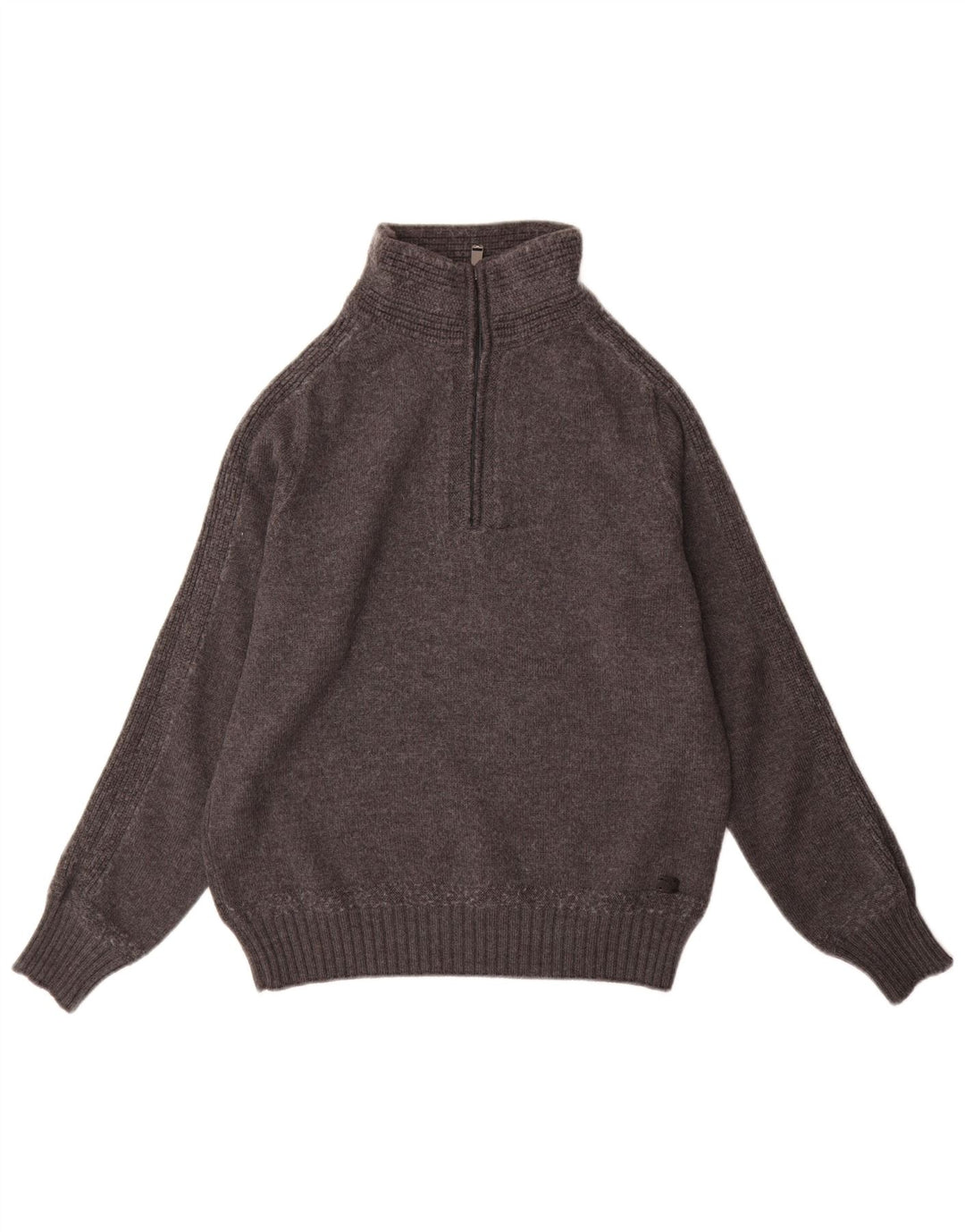 Pulover Trussardi pentru bărbați, cu fermoar, cu gât, XL, lână gri