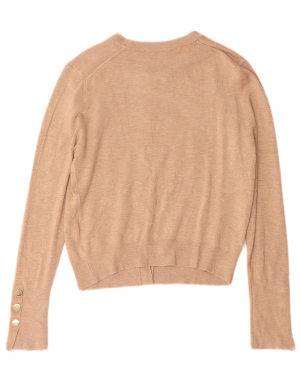 Pulover cardigan pentru femei Zara UK 12 Medium Bej Viscoza