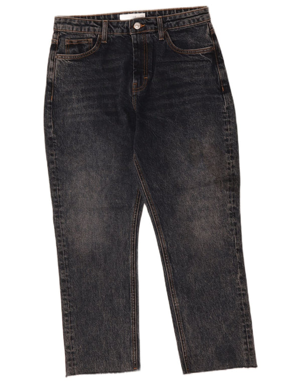 Topshop blugi de damă cropped W30 L25 bumbac negru