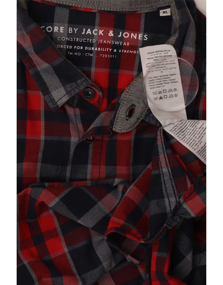 Cămașă pentru bărbați Jack & Jones XL, bumbac cu carouri multicolore