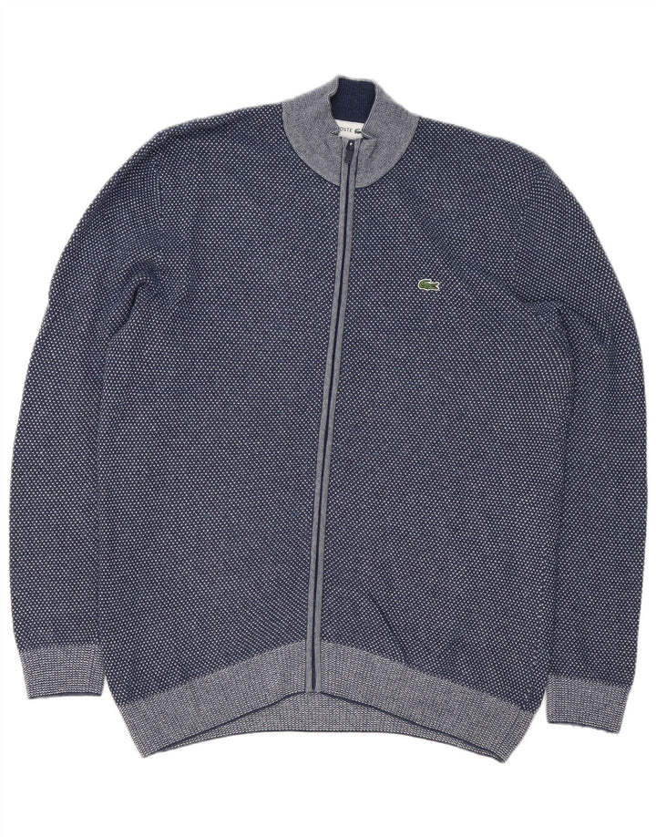 Pulover cardigan pentru bărbați Lacoste Mărimea 5, mare, albastru marin cu pete