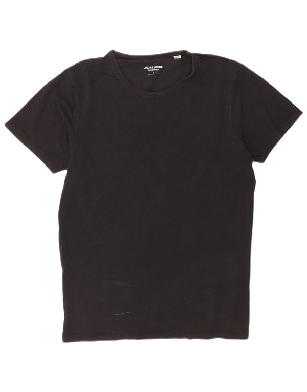 Tricou Jack & Jones pentru bărbați Top mare din bumbac negru