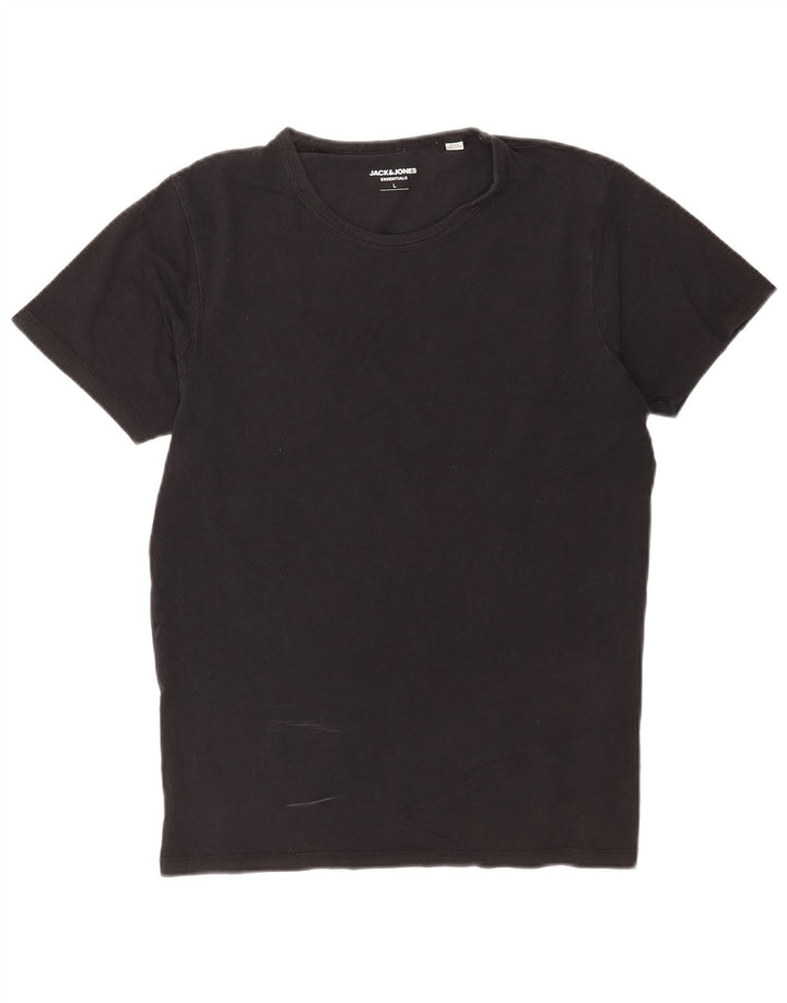 Tricou Jack & Jones pentru bărbați Top mare din bumbac negru