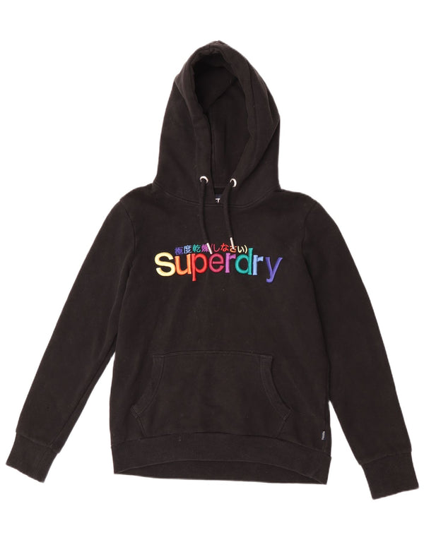 Pulover Superdry pentru damă, cu grafică, UK 12, bumbac mediu negru