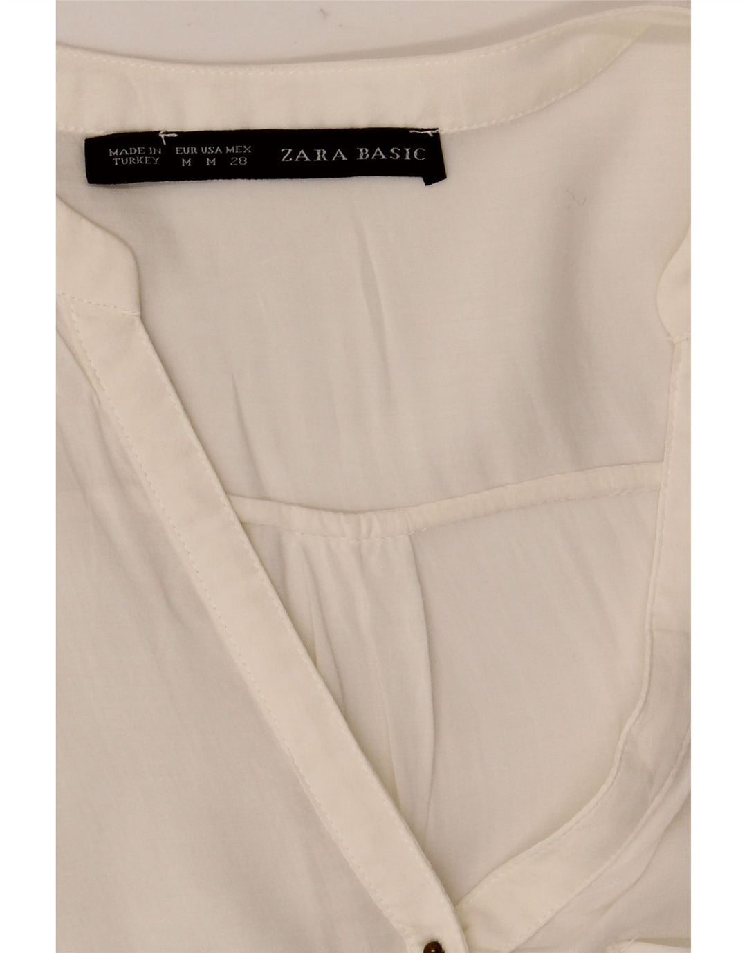 Bluză pentru femei Zara cu mâneci 3/4 UK 12 Medium White
