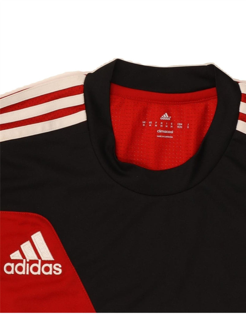 ADIDAS Mens Graphic Football Shirt Medium Red Colourblock Polyester Vintage Adidas and Second-Hand Adidas from Messina Hembry 