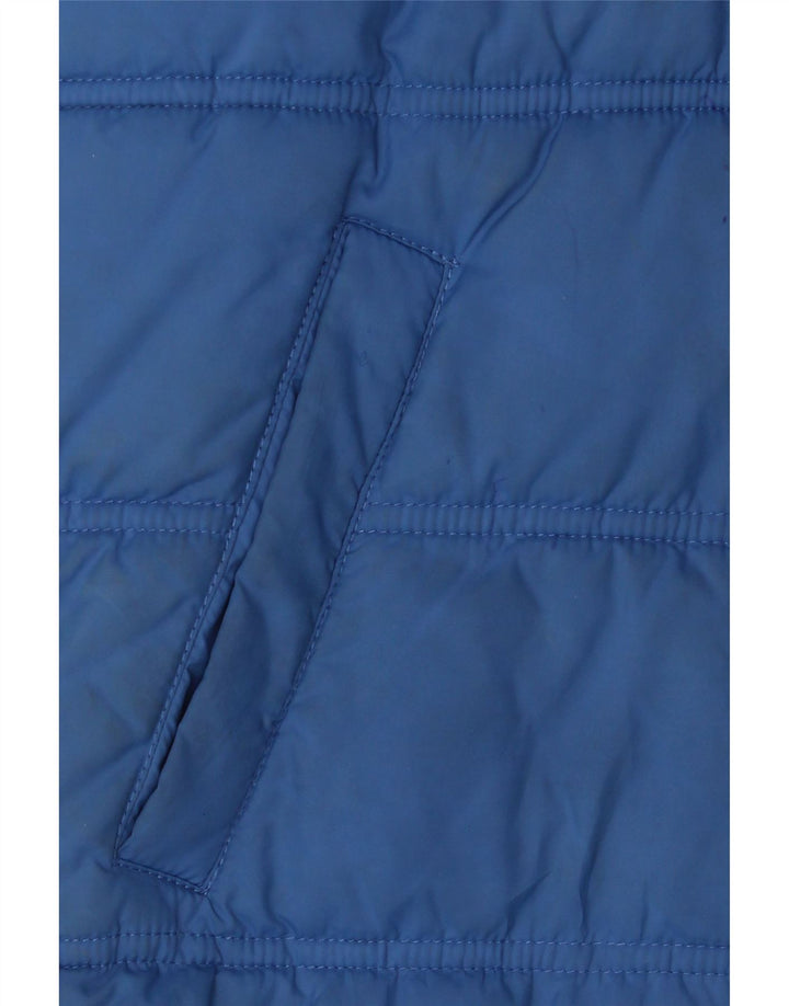 Gilet căptușit cu glugă Benetton pentru băieți 11-12 ani, mare, albastru, poliester