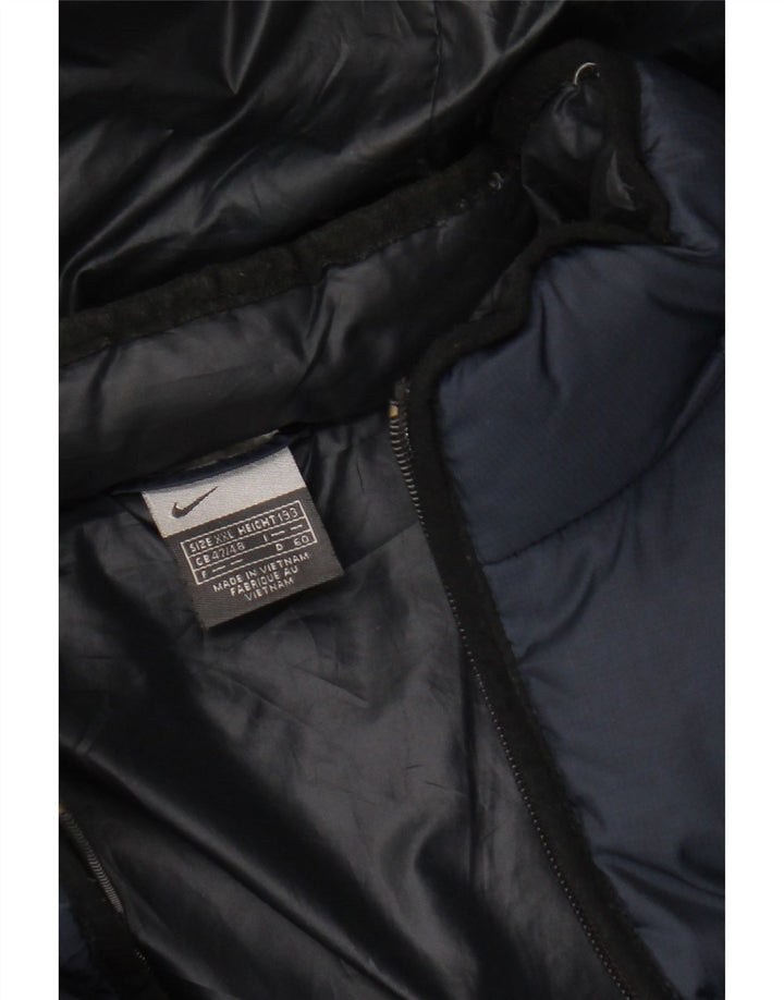 Jachetă căptușită cu glugă Nike pentru bărbați UK 44 2XL Nailon bleumarin