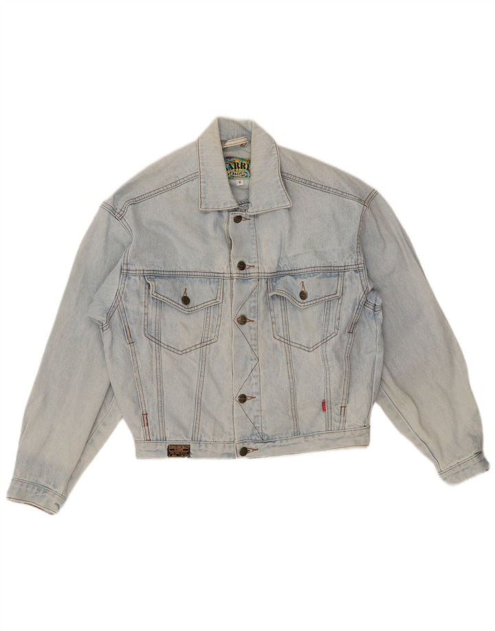 VINTAGE Jachetă de blugi oversize pentru femei UK 10 Bumbac albastru mic