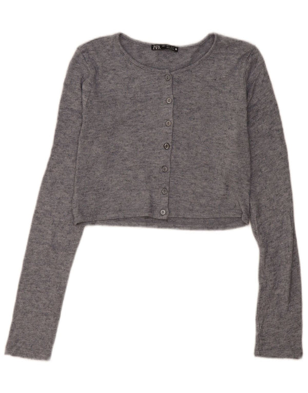 Pulover cardigan pentru femei Zara UK 10 mic, gri, viscoză