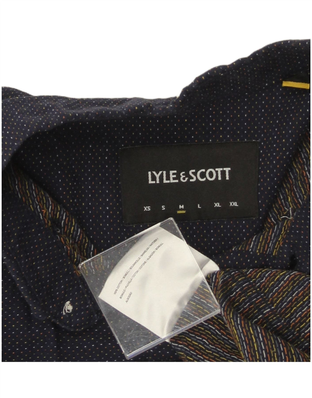 Cămașă pentru bărbați LYLE & SCOTT, bumbac cu pete, albastru bleumarin mediu